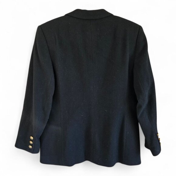 Vintage Giorgio Sant Angelo Womens Black Cashmere Wool Blazer Jacket Size 12 - Picture 2 of 9